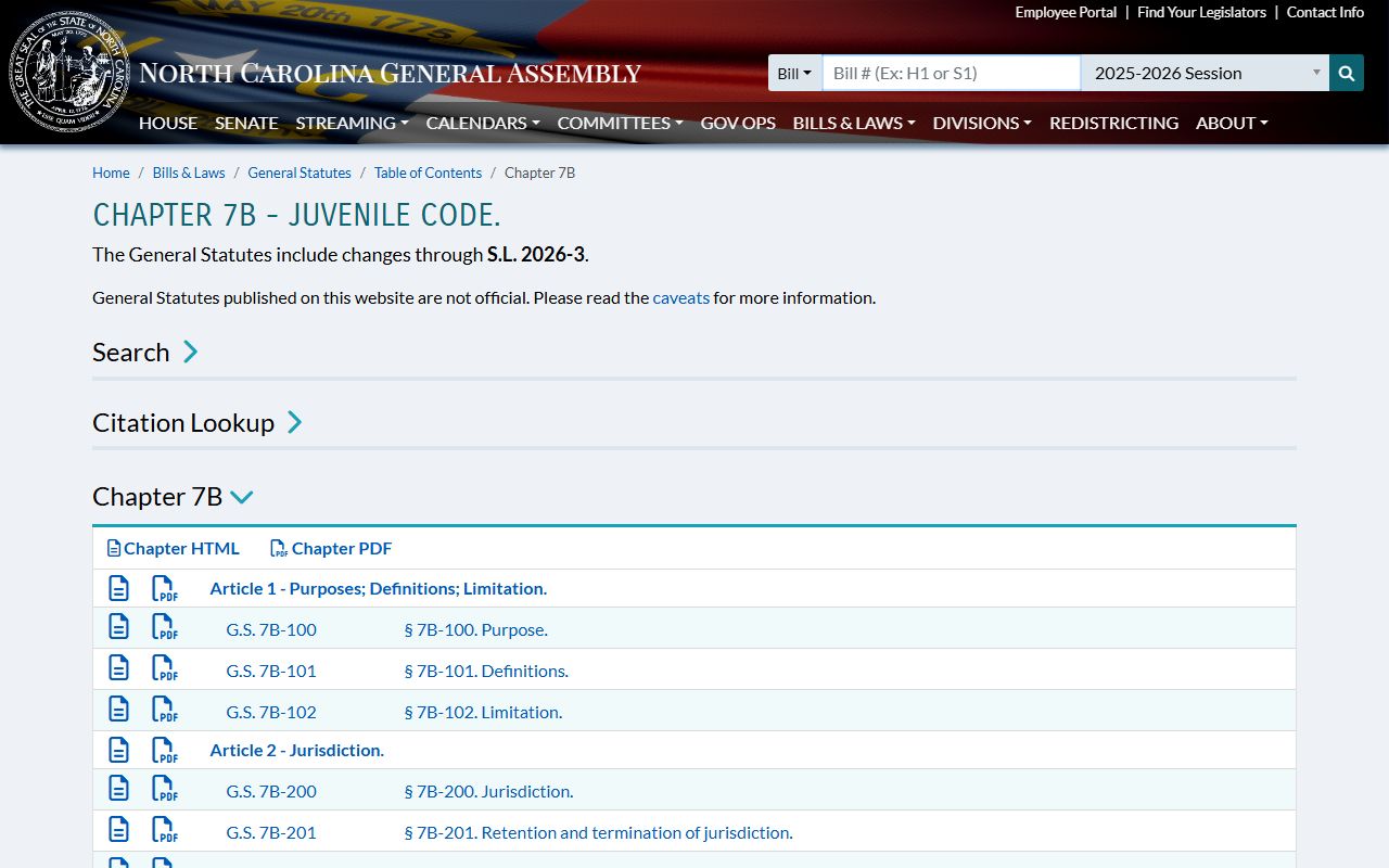 Alamance County arrest records and court charges Chapter 7B juvenile confidentiality statutes