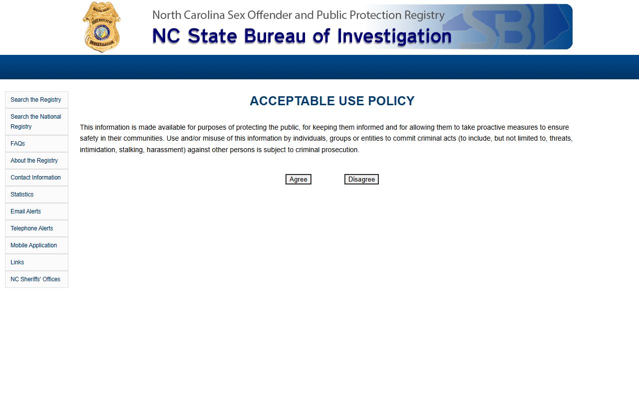 Alamance County arrest records and court charges SBI sex offender registry