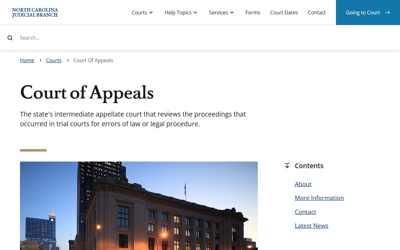 Alamance County court dockets Court of Appeals