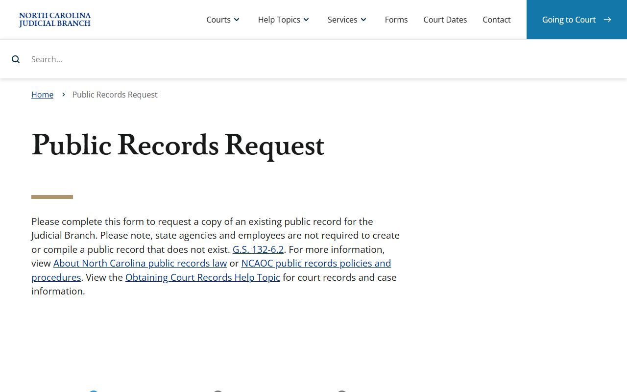 Alamance County court records Judicial Branch public records request form