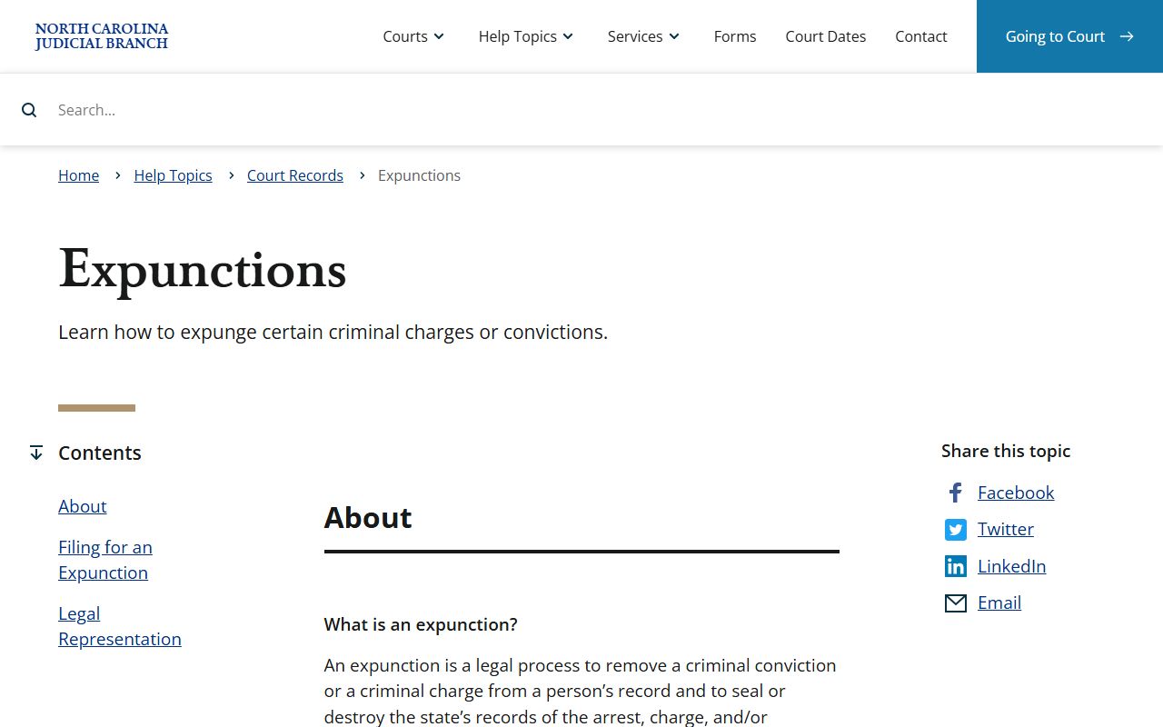Alamance County criminal court records expunctions help topic