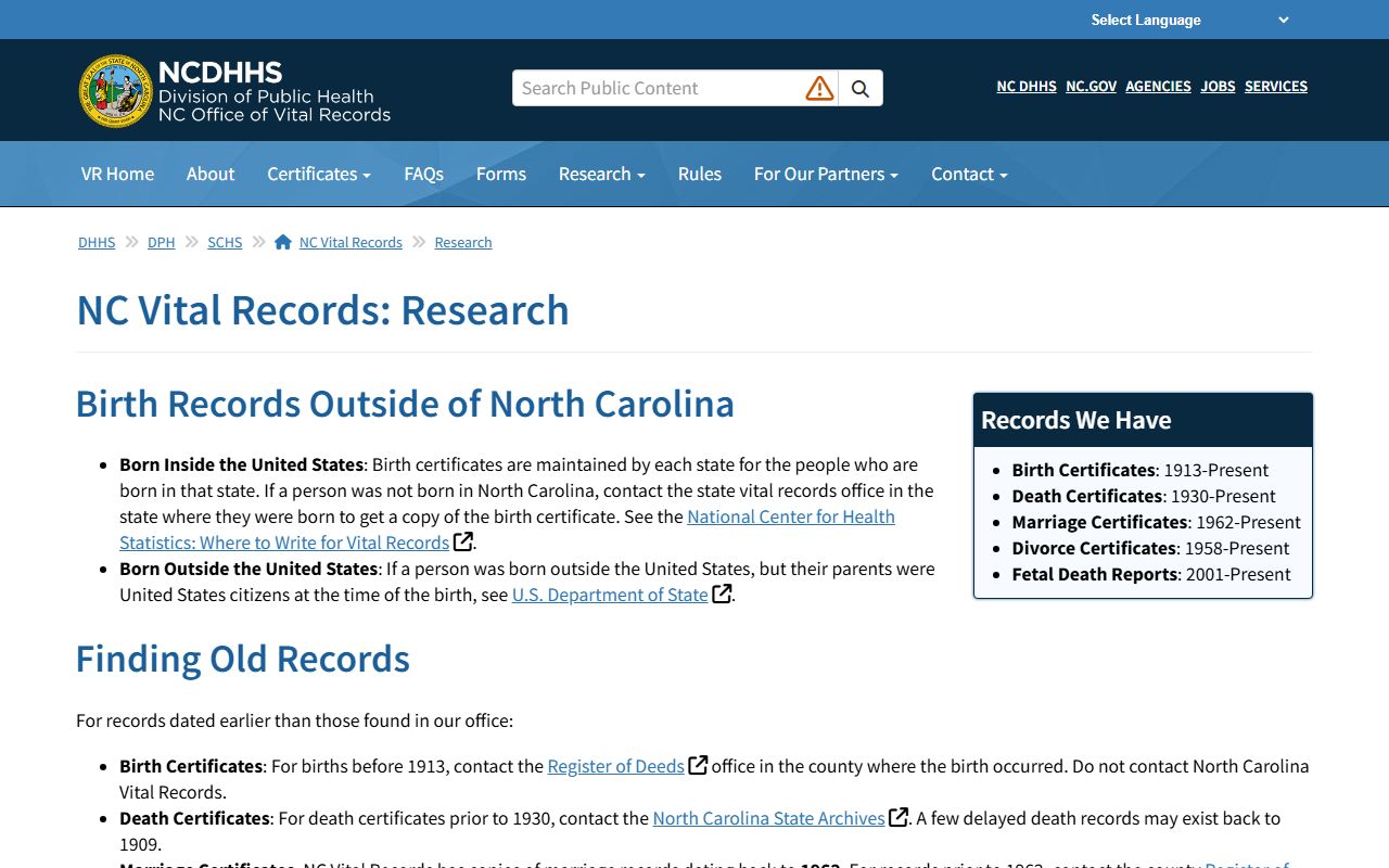 Alamance County probate records North Carolina Vital Records genealogy guidance